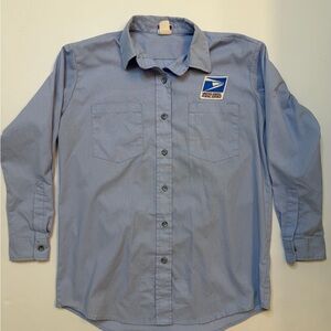 USPS Light Blue Work Shirt - unisex size 38 regular